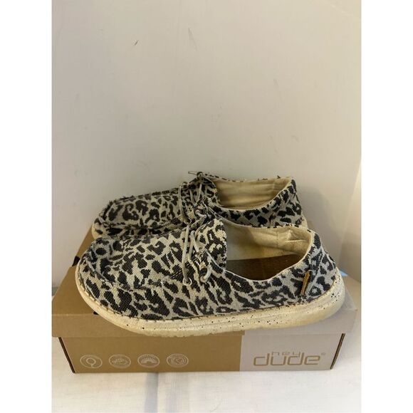 Hey dudes Wendy Woven animal print size 7 cheetah print - Picture 2 of 6